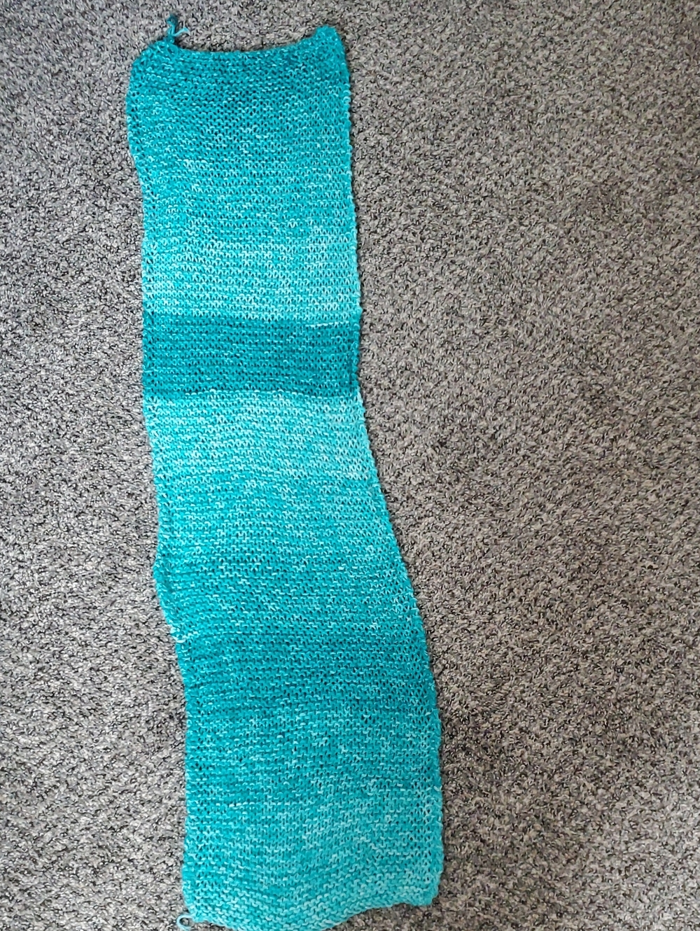 Handmade Gradient Teal Knit Scarf